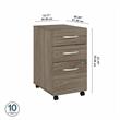 Pemberly Row 3 Drawer Mobile File Cabinet in Modern Hickory - Engineered Wood