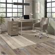 Pemberly Row 3 Drawer Mobile File Cabinet in Modern Hickory - Engineered Wood