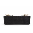 Pemberly Row Button Tufted Sofa Finished w/ Velvet Fabric & Gold Accent - Black