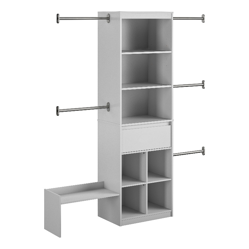 Pemberly Row Modern Engineered Wood Closet Organizer in Gray