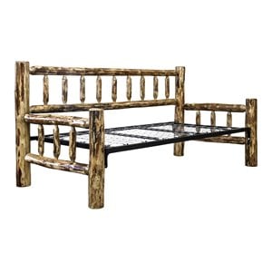 pemberly row contemporary transitional wood day bed in brown