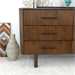 Pemberly Row Mid Century Modern Solid Wood Walnut Dresser with 6 Drawers