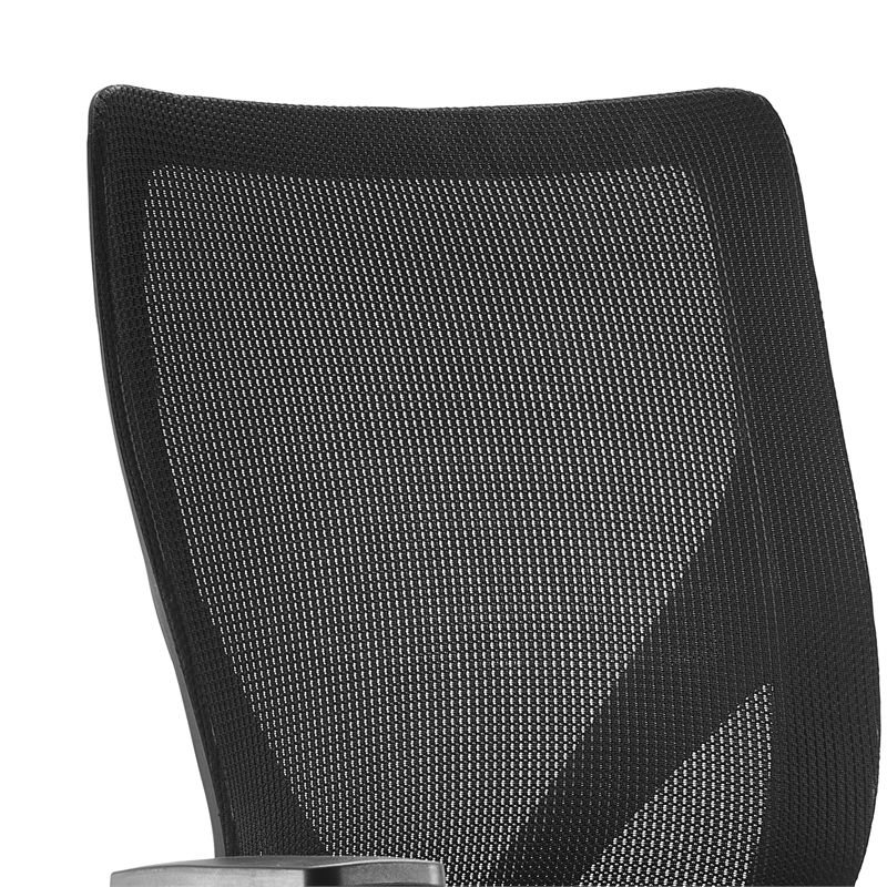 Pemberly Row Contemporary Mesh Office Chair with Nylon Base Black