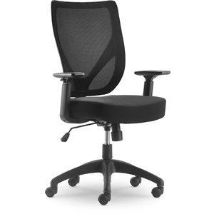 Pemberly Row Contemporary Mesh Office Chair with Nylon Base Black