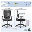 Pemberly Row Contemporary Mesh Office Chair with Nylon Base Black