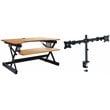 Pemberly Row Adjustable Standing Desk Converter/Dual Monitor Mount Bundle