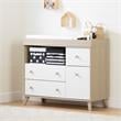 Pemberly Row Changing Table with Drawers-Soft Elm and Pure White-Pemberly Row