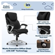 Pemberly Row Office Chair Patented AIR Lumbar Technology Leather Black