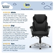 Pemberly Row Office Chair Patented AIR Lumbar Technology Leather Black