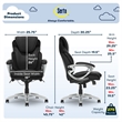 Pemberly Row Office Chair Patented AIR Lumbar Technology Leather Black