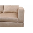 Pemberly Row L Shaped Beige Couch with Ottoman(Pillows Included) Microfiber