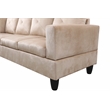 Pemberly Row L Shaped Beige Couch with Ottoman(Pillows Included) Microfiber