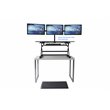 Pemberly Row Adjustable Standing Desk Converter/Anti Fatigue Mat Bundle - Black