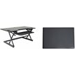 Pemberly Row Adjustable Standing Desk Converter/Anti Fatigue Mat Bundle - Black