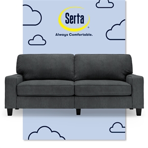 Pemberly Row 78&quot Track Arm Sofa with Removable Covers Charcoal