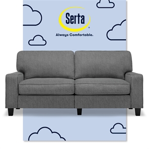 Pemberly Row 73&quot Track Arm Sofa with Removable Covers Dark Gray