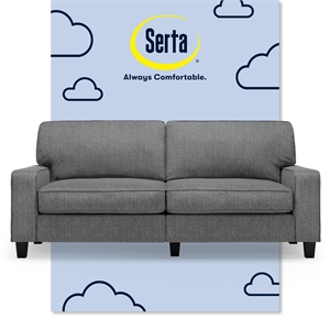 Pemberly Row 78&quot Track Arm Sofa with Removable Covers Dark Gray