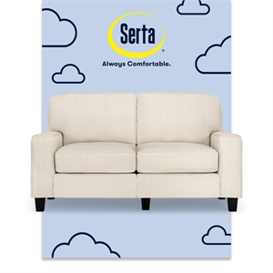 Pemberly Row 61&quot Track Arm Sofa Loveseat with Removable Covers Buckwheat