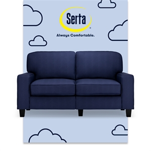 Pemberly Row 61&quot Track Arm Sofa Loveseat with Removable Covers Navy Blue