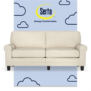 Pemberly Row 73&quot Rolled Arm Sofa with Removable Covers Buttercream