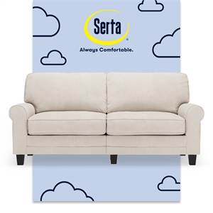 Pemberly Row 73&quot Rolled Arm Sofa with Removable Covers Cream White