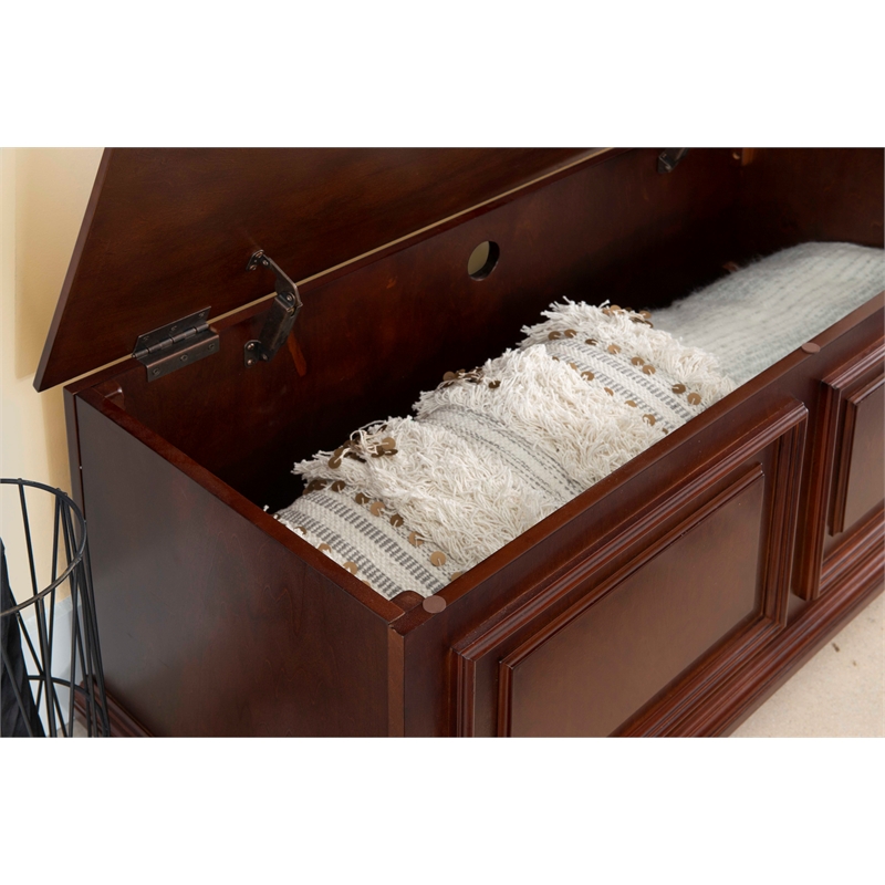 Pemberly Row Contemporary MDF Rubberwood Chest in Cherry Finish