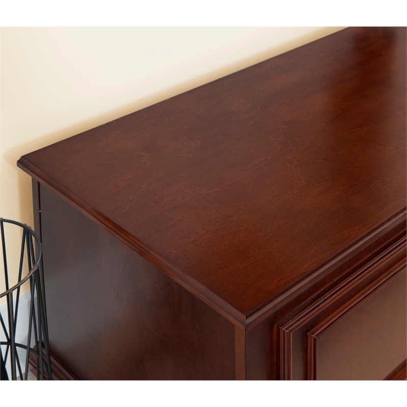 Pemberly Row Contemporary MDF Rubberwood Chest in Cherry Finish