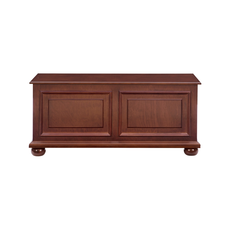 Pemberly Row Contemporary MDF Rubberwood Chest in Cherry Finish
