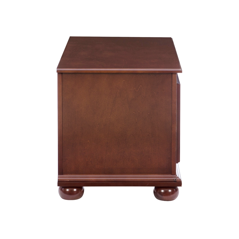 Pemberly Row Contemporary MDF Rubberwood Chest in Cherry Finish
