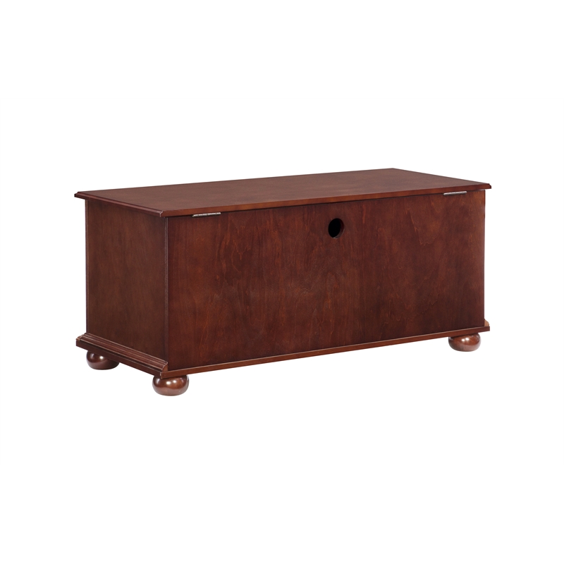 Pemberly Row Contemporary MDF Rubberwood Chest in Cherry Finish