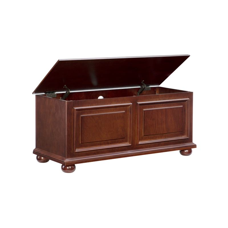 Pemberly Row Contemporary MDF Rubberwood Chest in Cherry Finish