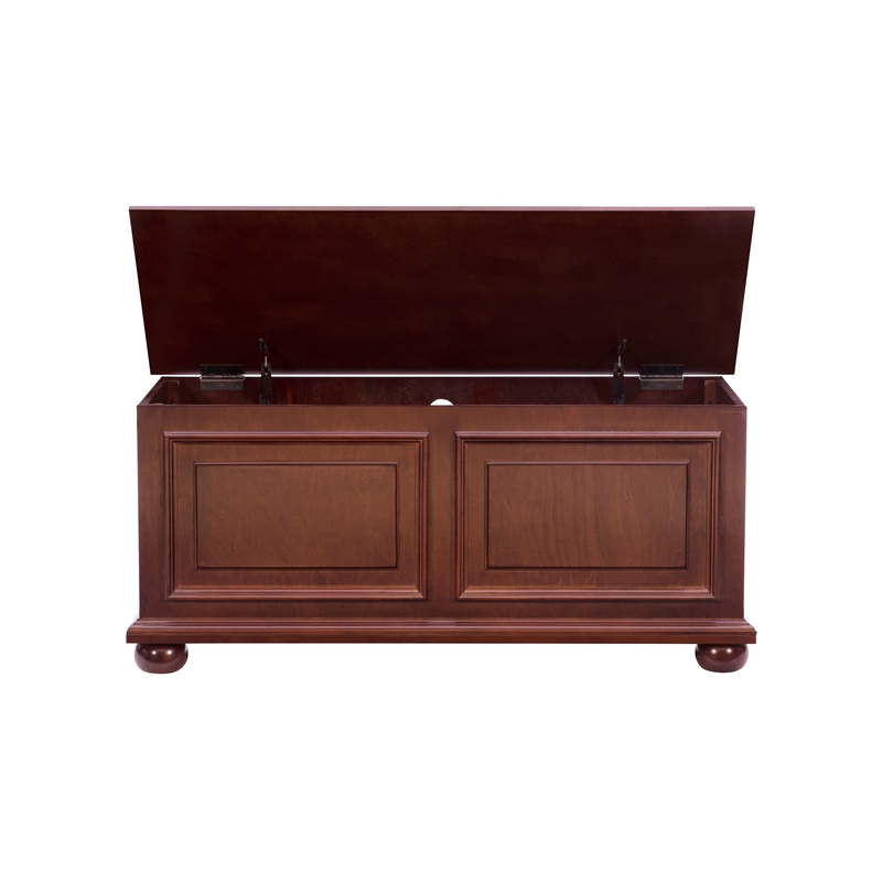 Pemberly Row Contemporary MDF Rubberwood Chest in Cherry Finish