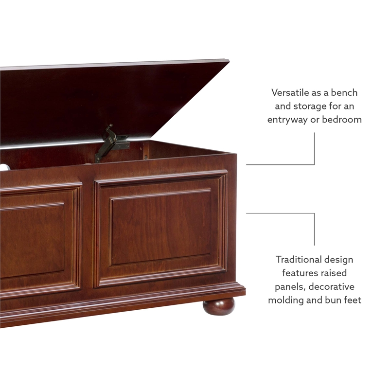 Pemberly Row Contemporary MDF Rubberwood Chest in Cherry Finish