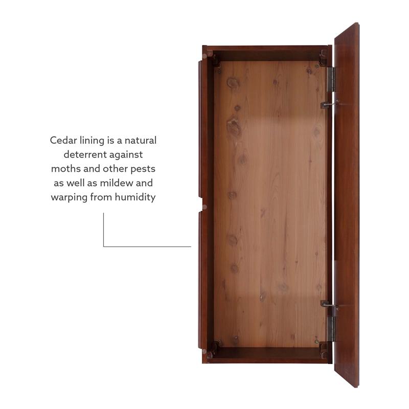 Pemberly Row Contemporary MDF Rubberwood Chest in Cherry Finish