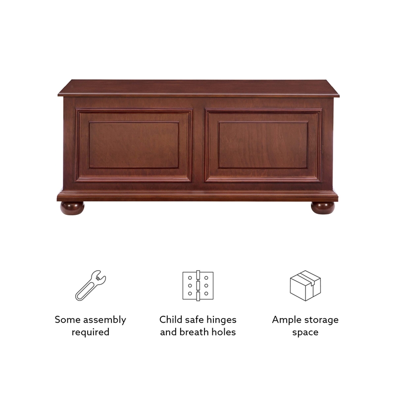 Pemberly Row Contemporary MDF Rubberwood Chest in Cherry Finish