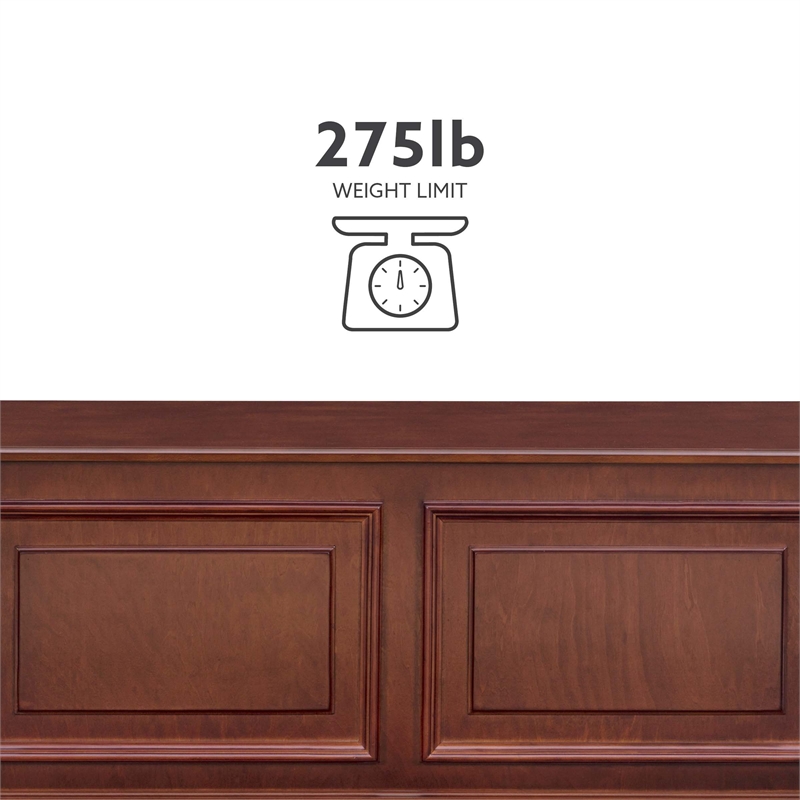 Pemberly Row Contemporary MDF Rubberwood Chest in Cherry Finish