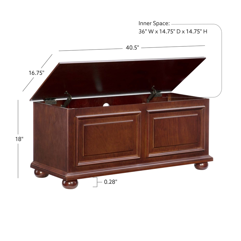 Pemberly Row Contemporary MDF Rubberwood Chest in Cherry Finish