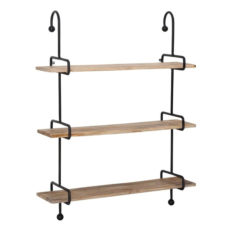 Pemberly Row Modern / Contemporary Metal Wall Shelves in Black