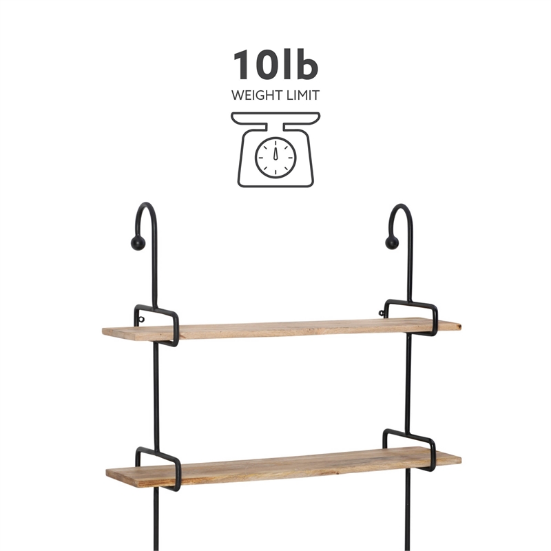 Pemberly Row Modern / Contemporary Metal Wall Shelves in Black