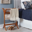 Pemberly Row Modern / Contemporary Wood Blanket Rack in Oak Brown