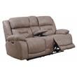 Pemberly Row Modern Desert Sand Power Recliner Console Loveseat