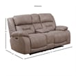 Pemberly Row Modern Desert Sand Power Recliner Console Loveseat