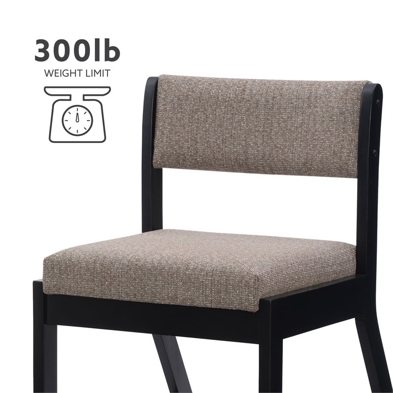 Pemberly Row Two Position Sled Base Wood Commercial Grade Chair in Black