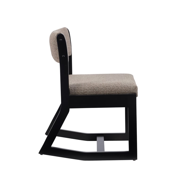Pemberly Row Two Position Sled Base Wood Commercial Grade Chair in Black