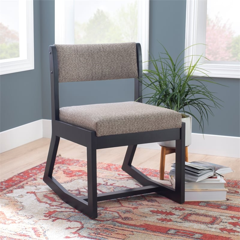 Pemberly Row Two Position Sled Base Wood Commercial Grade Chair in Black