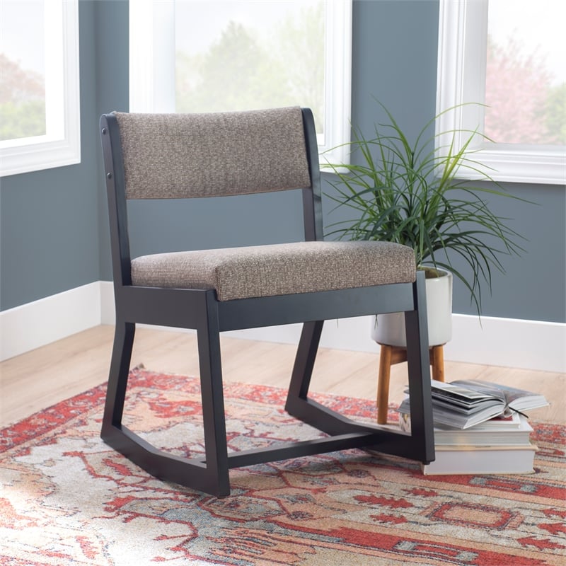 Pemberly Row Two Position Sled Base Wood Commercial Grade Chair in Black