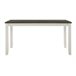 Pemberly Row Wood Rectangle Dining Table Dark Gray Top and Legs in Vanilla White