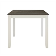 Pemberly Row Wood Rectangle Dining Table Dark Gray Top and Legs in Vanilla White