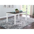 Pemberly Row Wood Rectangle Dining Table Dark Gray Top and Legs in Vanilla White