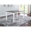 Pemberly Row Wood Rectangle Dining Table Dark Gray Top and Legs in Vanilla White